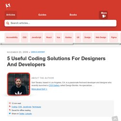 5 Useful Coding Solutions For Designers And Developers