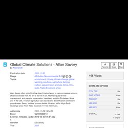 Global Climate Solutions - Allan Savory : Alex Smith