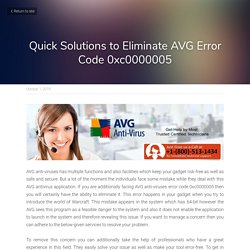 Quick Solutions to Eliminate AVG Error Code 0xc0000005