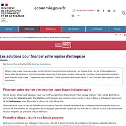 Les solutions pour financer votre reprise d'entreprise