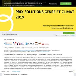 Prix Solutions Genre et Climat 2019