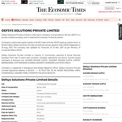 Sushant Gupta Defsys Solutions Private Limited -The Economic Times