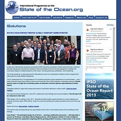 State of the Ocean.org - Solutions: New Report: International Earth System expert workshop on ocean impacts and stresses