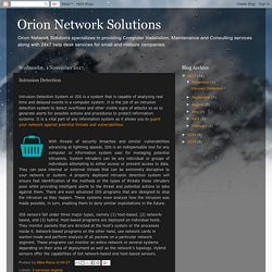 Orion Network Solutions: Intrusion Detection