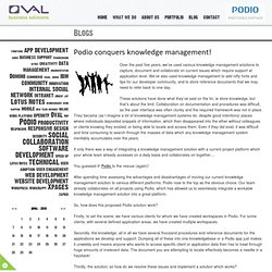 Oval Business Solutions - Podio conquers knowledge management!