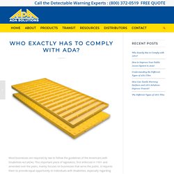 Who Exactly Has to Comply with ADA?