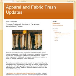 Common Problems & Solutions in The Apparel Manufacturing Process