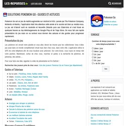 Solutions Pokemon Go : Guides et astuces