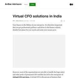 Virtual CFO solutions in India. Hiring professional virtual CFO…