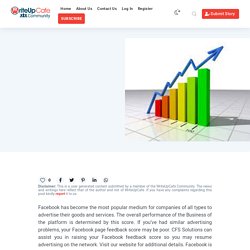 Here CFS Solutions Provides The Best Services For Improving Facebook Pages Feedback Score