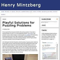 Playful Solutions for Puzzling Problems