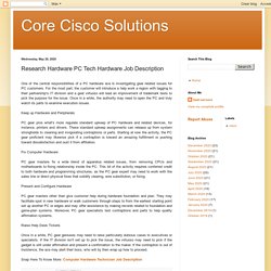 Core Cisco Solutions: Research Hardware PC Tech Hardware Job Description