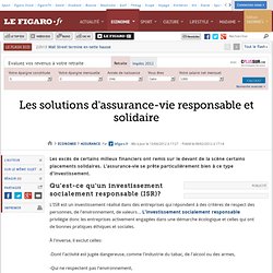 Assurance : Les solutions d'assurance-vie responsable et solidaire