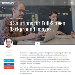 4 Solutions for Full-Screen Background Images