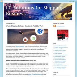 I.T. Solutions for Shipping Business: Which Shipping Software Solution Is Right for You?