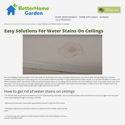 Easy Solutions For Water Stains On Ceilings