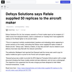 Defsys Solutions says Rafale supplied 50 replicas to the aircraft maker - DEV Community