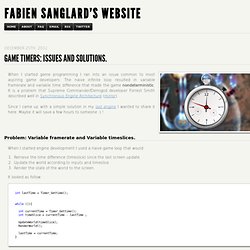 Game timers: Issues and solutions of variable framerate