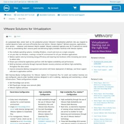 VMware Solutions for Virtualization