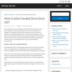 How to Solve Invalid Drive Error 1327 – Office Setup