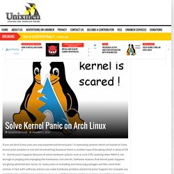 Solve Kernel Panic on Arch Linux
