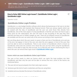 How to Solve QBO Online Login Issues?