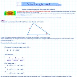 Solve triangle...AAS
