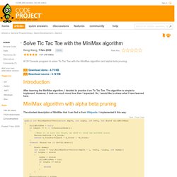 Solve Tic Tac Toe with the MiniMax algorithm