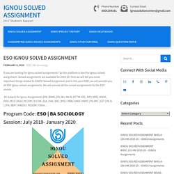 IGNOU Solved Assignment ESO