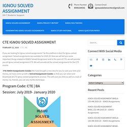CTE 2019-20 - Ignou Assignments
