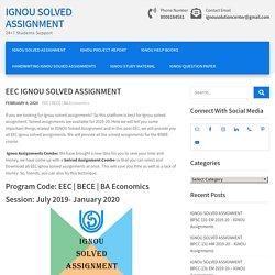 BECE 2019-20 - Ignou Assignments