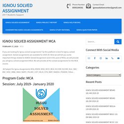 IGNOU Solved Assignment MCA 2019-20 - Ignou Assignments