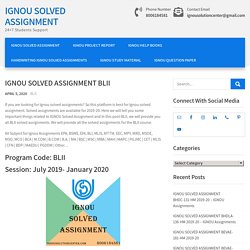 IGNOU Solved Assignment BLII 2019-20 - Ignou Assignments