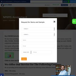 NMIMS Solved Assignment for narsee monjee