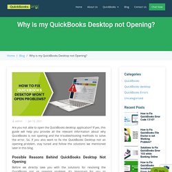 (Solved) QuickBooks Desktop Doesn't Start or Won't open