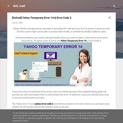 [Solved] Yahoo Temporary Error 14 & Error Code 2