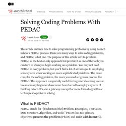Solving Coding Problems With PEDAC