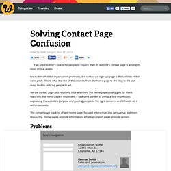 Solving Contact Page Confusion