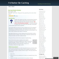 Solving Puzzle Caches « I’d Rather Be Caching