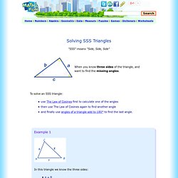 Solving SSS Triangles