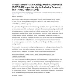 Global Somatostatin Analogs Market 2020 with (COVID-19) Impact Analysis, Industry Demand, Top Trends, Forecast 2027 – Telegraph