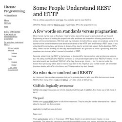 Some People Understand REST and HTTP