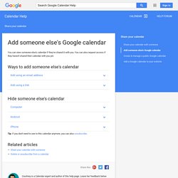 Subscribe to calendars in Google Calendar - Google Calendar Help