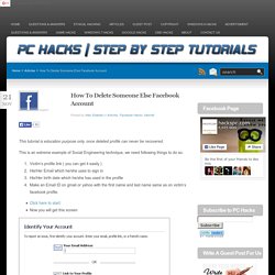 How To Delete Someone Else Facebook Account