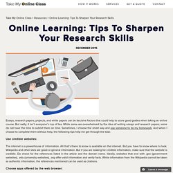 Online Learning: Tips To Sharpen Your Research Skills