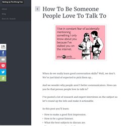 How to Be Someone People Love to Talk To