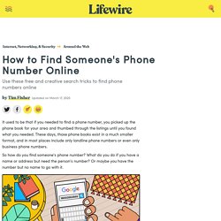 How to Find Someone's Phone Number Online