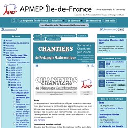 Sommaire Chantiers juin 2020 - [APMEP Île-de-France]