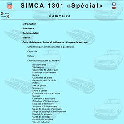 Sommaire - SIMCA 1301 Break "Spécial"
