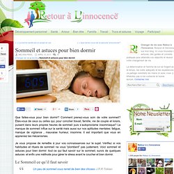 Sommeil et astuces pour bien dormir